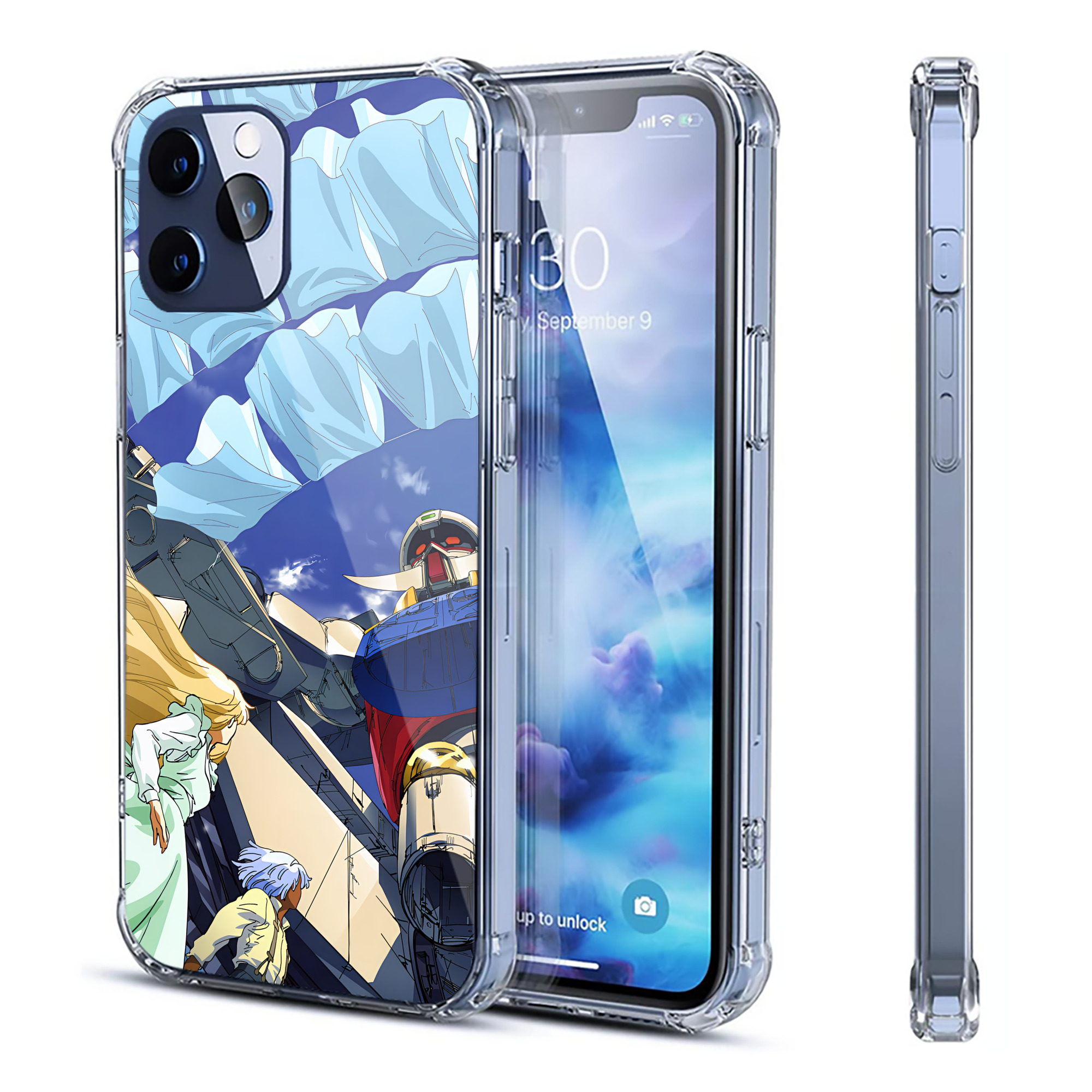 （画像用） 機動戦士ガンダム Mobile Suit Gundam 【iPhone 12シリーズ対応】透明スマホケース（クリアソフトケース）